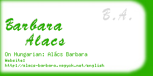 barbara alacs business card