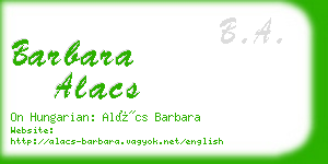 barbara alacs business card